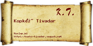Kopkó Tivadar névjegykártya
