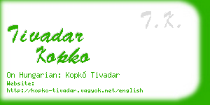 tivadar kopko business card