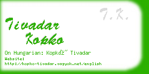 tivadar kopko business card